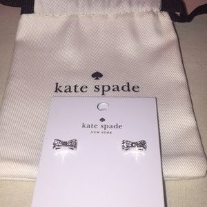 NWT Kate Spade ♠️ pave bow earrings